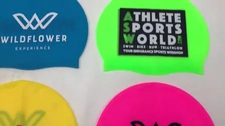 Silicone Personalized Quality Custom Swim Cap with National Flag Printed